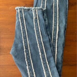 90’s styled striped low rise flares